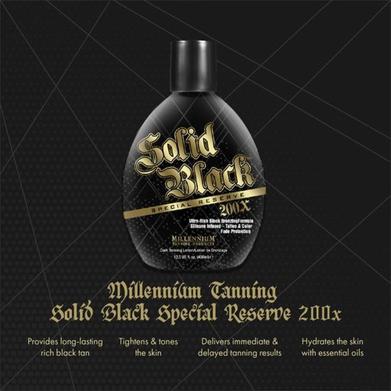 Millennium Tanning Solid Black Special Reserve 200X Tanning Lotion, 13.5 Ounces, 3-pack