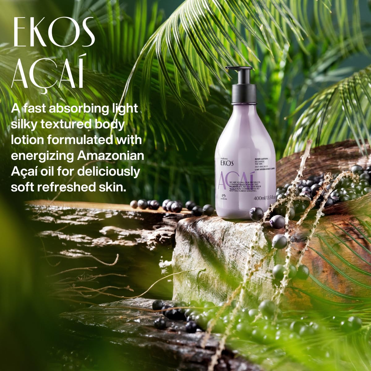 natura - Ekos Castanha (Brazil Nut) Renourishing Body Lotion - Anti-Dryness - Deep Skin Hydration Moisturizer - Vegan Skin Care - Brazilian Beauty Secrets - Self Care & Body Care - 13.5 fl oz (400ml)