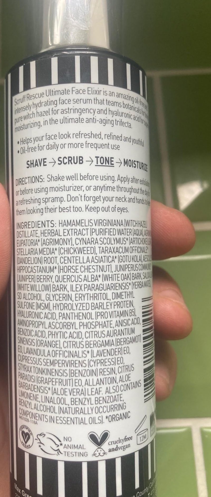 Best After Shave Balm, Scruff Rescue Ultimate Face Elixir, Premium Anti-Aging Light Lotion for Deep Moisture, Soothing Juniper, Oak, Horsetail, Chestnut & Hyaluronic Acid, Woody-Citrus Aroma, 4 fl oz