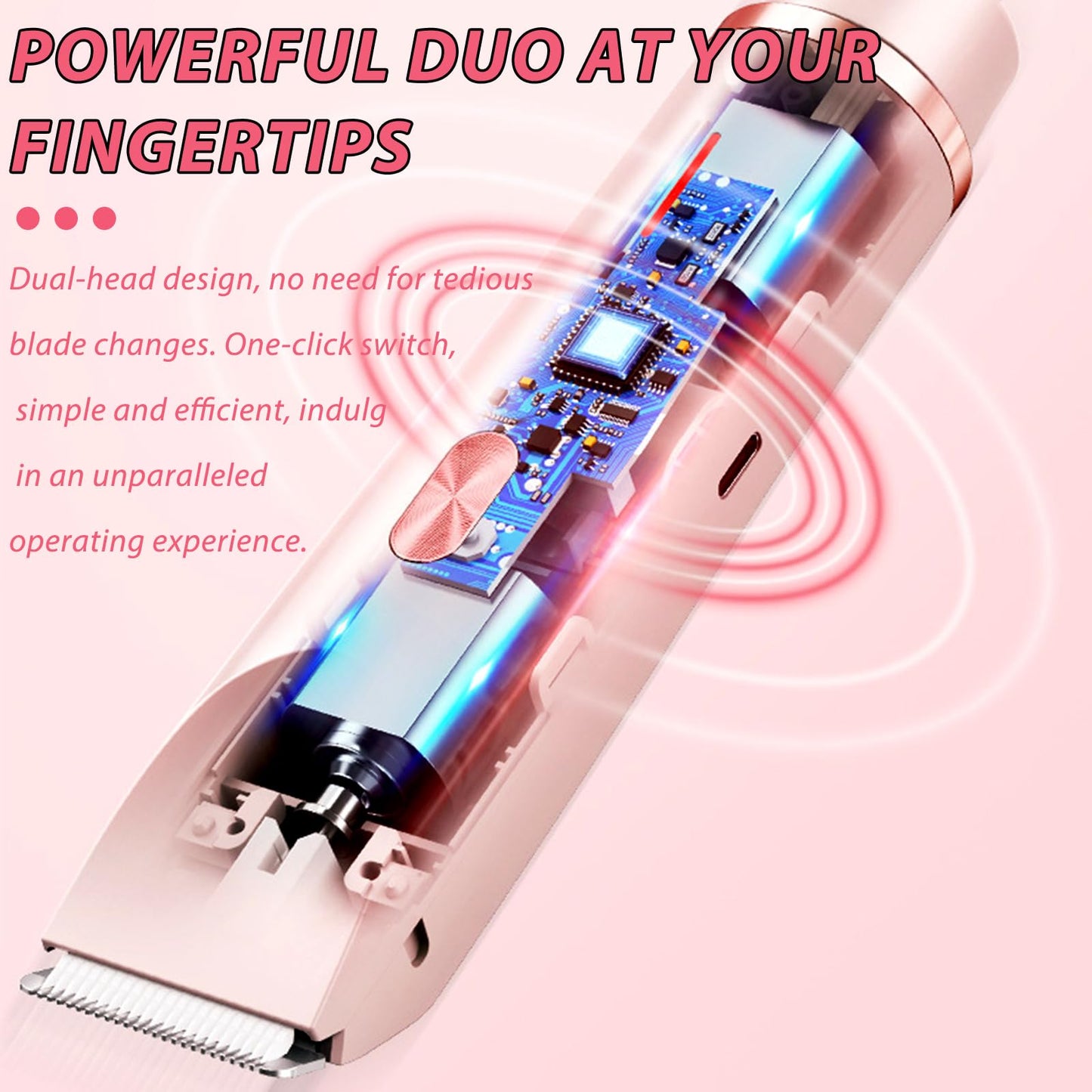 Glow Aura Womens Shaver, Glow Aura Electric Razor,Glow Aura Dual Headed Shaver 2 in 1,Glow Aura Bikini Shaver,Glow Shave Womens Body Shaver(Purple)
