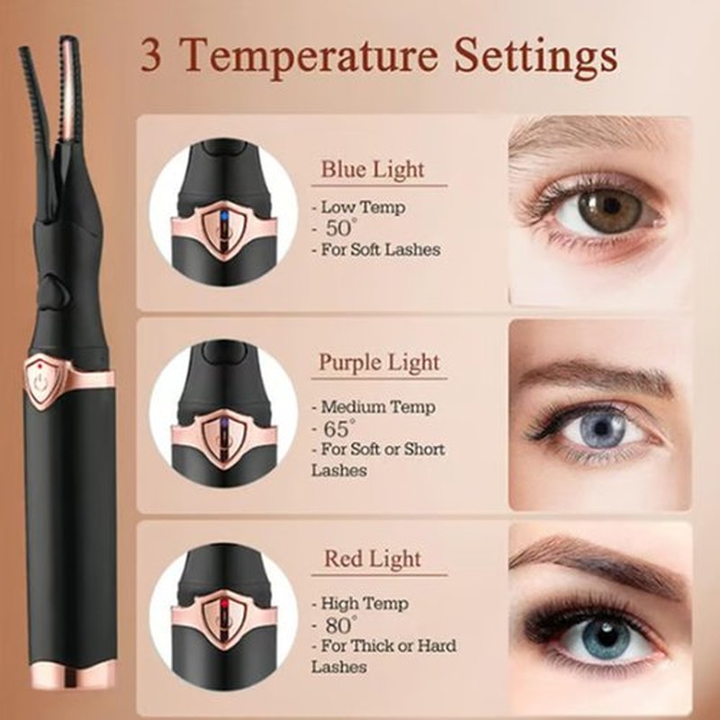 Electric Eyelash Curler for Instant Glam, 2025 New Heated Eyelash Curler, Electric Eyelash Curler, Mini USB Rechargeable Finalize Eyelash Tool, Fast Heat up in 8s & 3 Heat Modes (Pink)