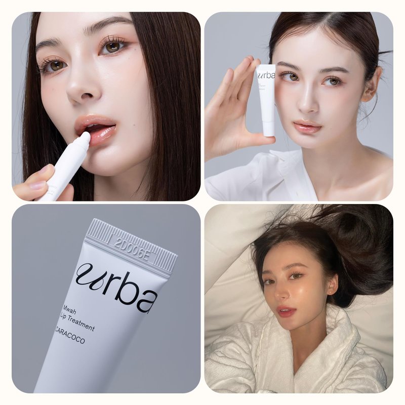 Urbanand Mwah Lip Treatment CARACOCO, Vegan Korean Glossy Lip Balm, Shea Butter, Peptide, Glowy, Lightweight, Moisturize, for Dry, Chapped Lips (13g / 0.45 oz.)