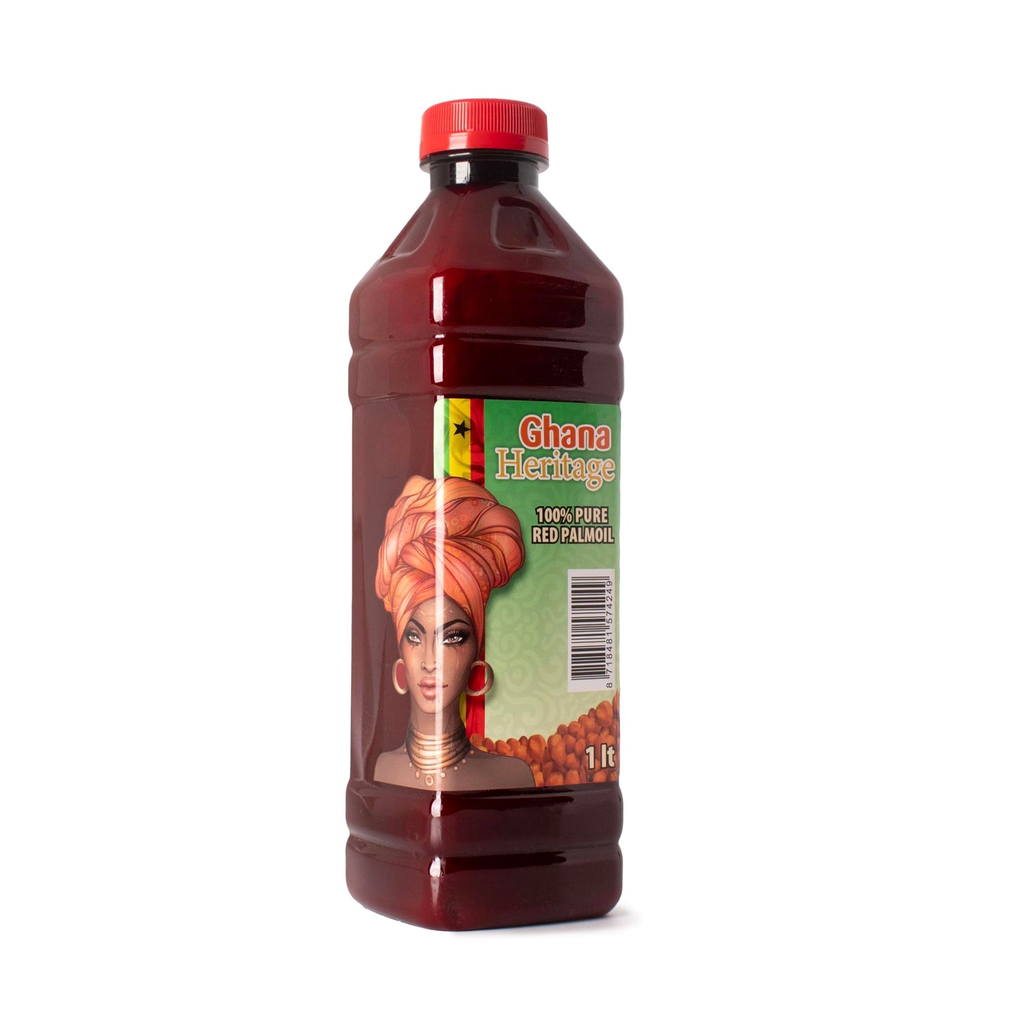 Ghana Heritage Red Palm Oil 100% Pure Palm Fruit Oil for Cooking, Stews, Sauces and More, 33.81 Fl Oz (1 Liter Bottle)