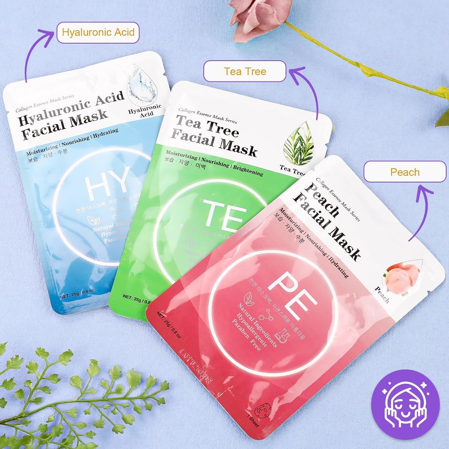 VESPRO 144 Pack Bulk Sheet Face Masks Skincare, Facial Masks for Most Skin Types, Moisturizing & Hydrating, Spa Party Gifts and Birthday Gifts for Women
