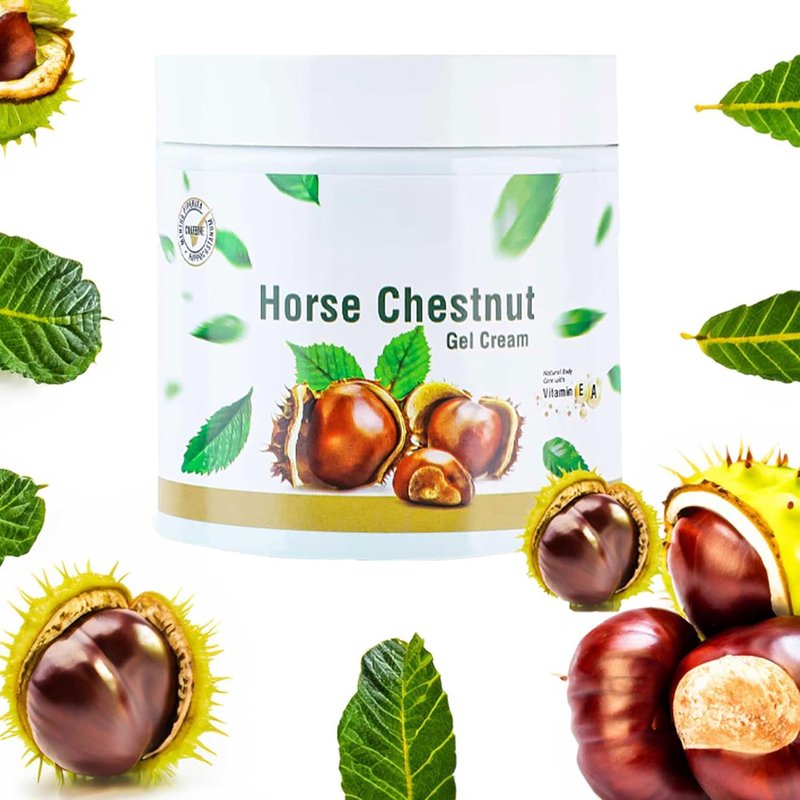 Horse Chestnut Gel Cream - Herbal Skin Care Gel for Legs & Body | Lightweight, Fast Absorbing, Soothing Relief (500ml)