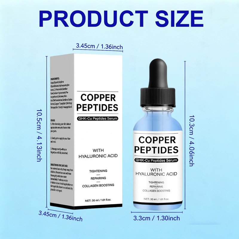 Ghk-cu Copper Peptide Serum, Systemic Support for Collagen, Skin Elasticity, Hair Thickness & Tissue Repair 30ml