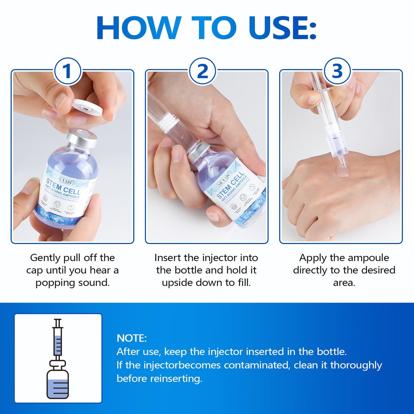 Stem Cell Serum for Face, Anti Aging Smooth Wrinkles Microneedling Serum Solution to Use with and without Micro Needling. (2 Bottle)