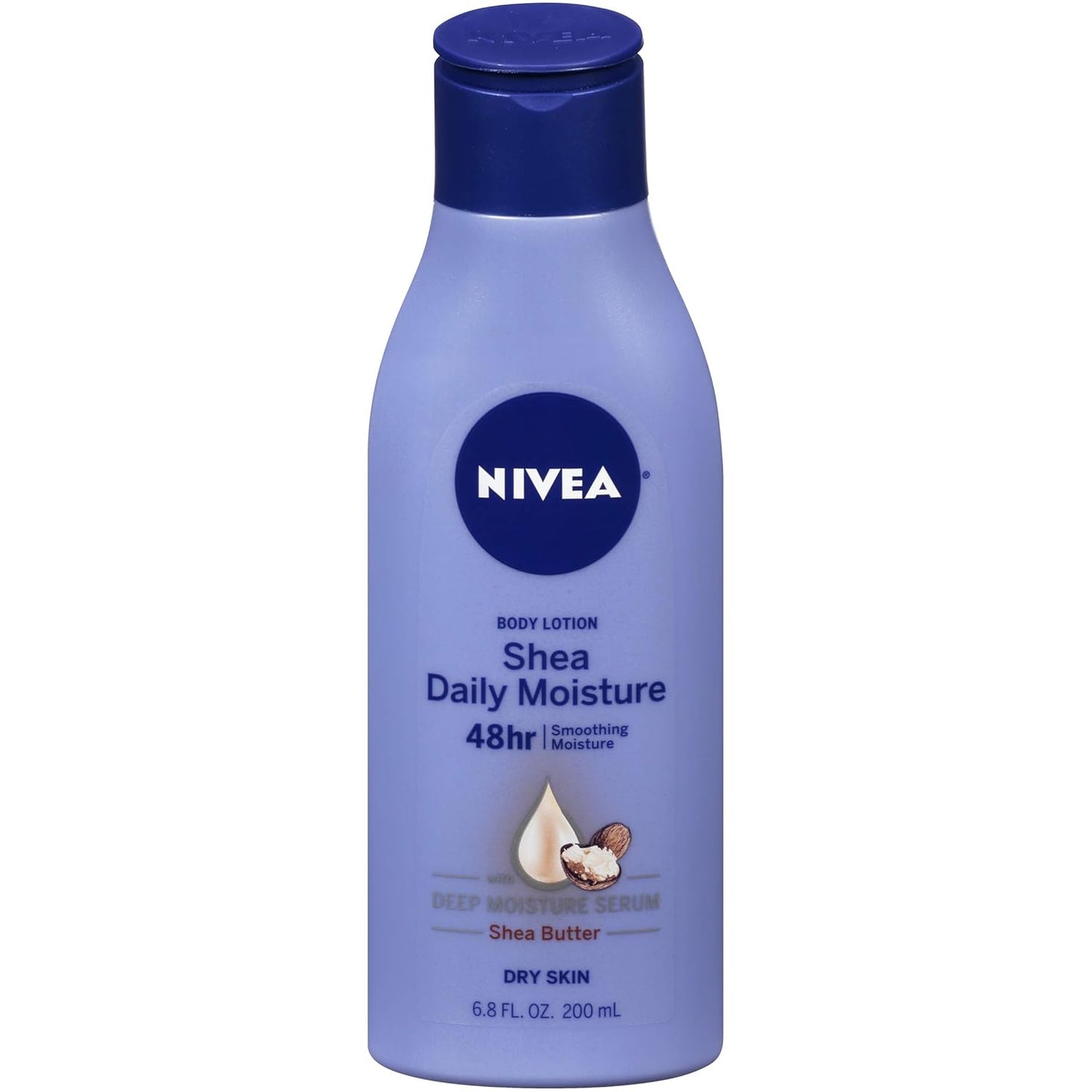 NIVEA Shea Nourish Body Lotion for Dry Skin with Hyaluronic Acid, Shea Butter and Deep Nourishing Serum, 48-Hour Body Moisturizer, 2.5 Fl Oz Bottle, Pack of 6