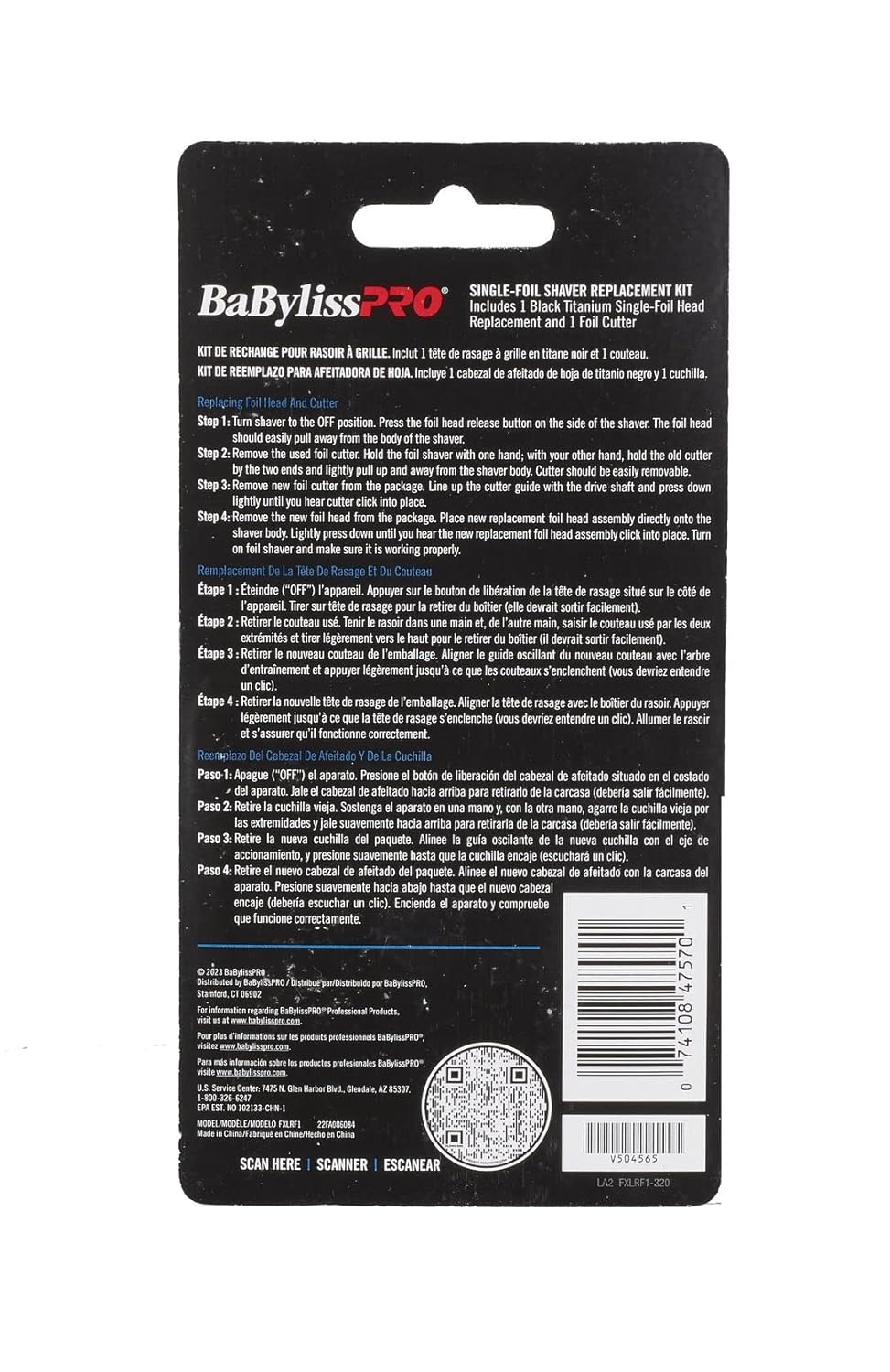 BaBylissPRO Replacement Foil and Cutter for UV Single Foil Shavers
