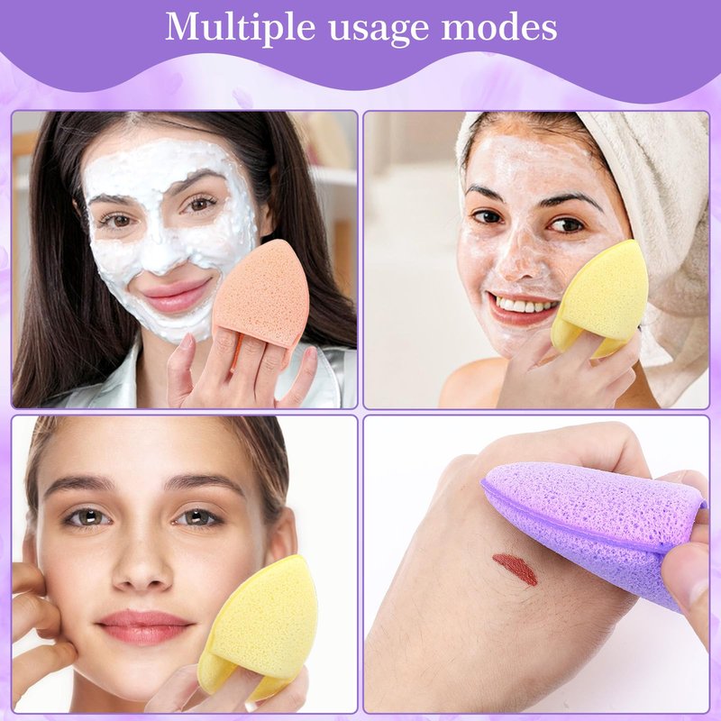 6Pcs Facial Sponges for Washing Face - Reusable Makeup Remover Pads for Daily Face Wash Scrubber