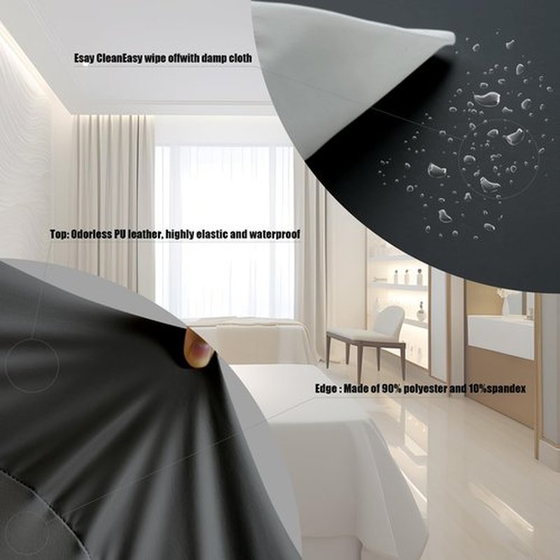 Lufyzora Lash Bed Cover Wipeable PU Leather Massage Table Cover Waterproof and Reusable Spa Bed Cover ,Odorless and High Elasticity Vegan Leather Lash Bed Topper(6FT,Top Pocket Design)