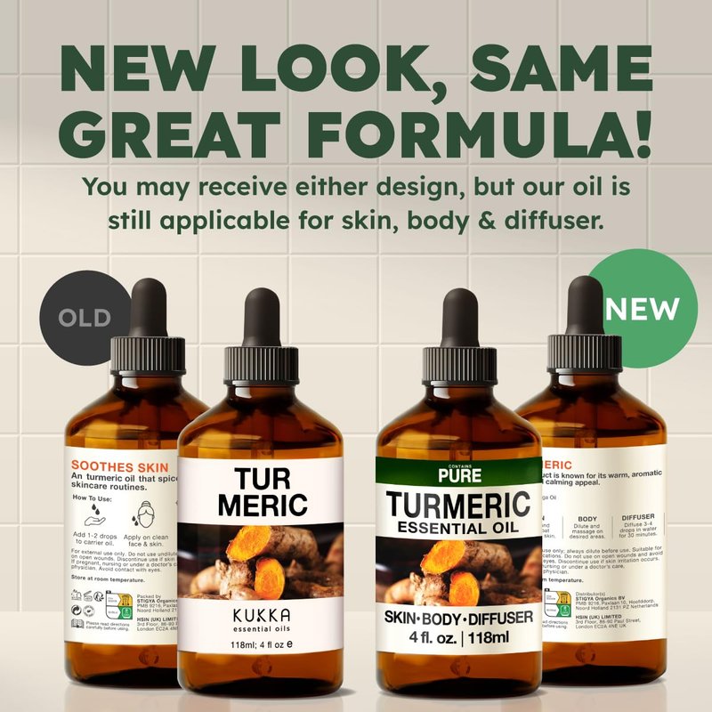 100% Pure Turmeric Oil - 4 Fl Oz Turmeric Essential Oil for Hair, Skin, Diffuser, Aromatherapy & DIY Soap Making Scent