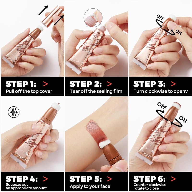 FOCALLURE 3 PCS Liquid Contour Stick,Moisturizing Highlighter,Blush and Bronzer,Silky Cream Contouring Pen with Soft Cushion Applicator,Long Lasting Face Illuminator Makeup,Daisy Chain