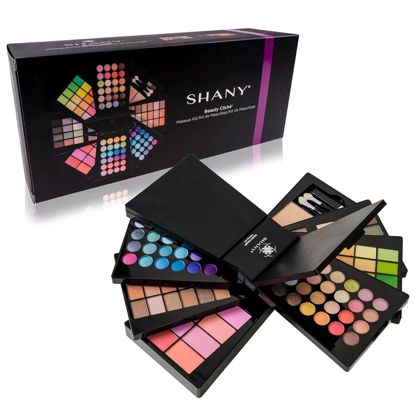SHANY All About That Face Makeup Kit - All in one Beginner Makeup Set - Eye Shadows, Lip Colors, Face Makeup, Cosmetics applicators & More.