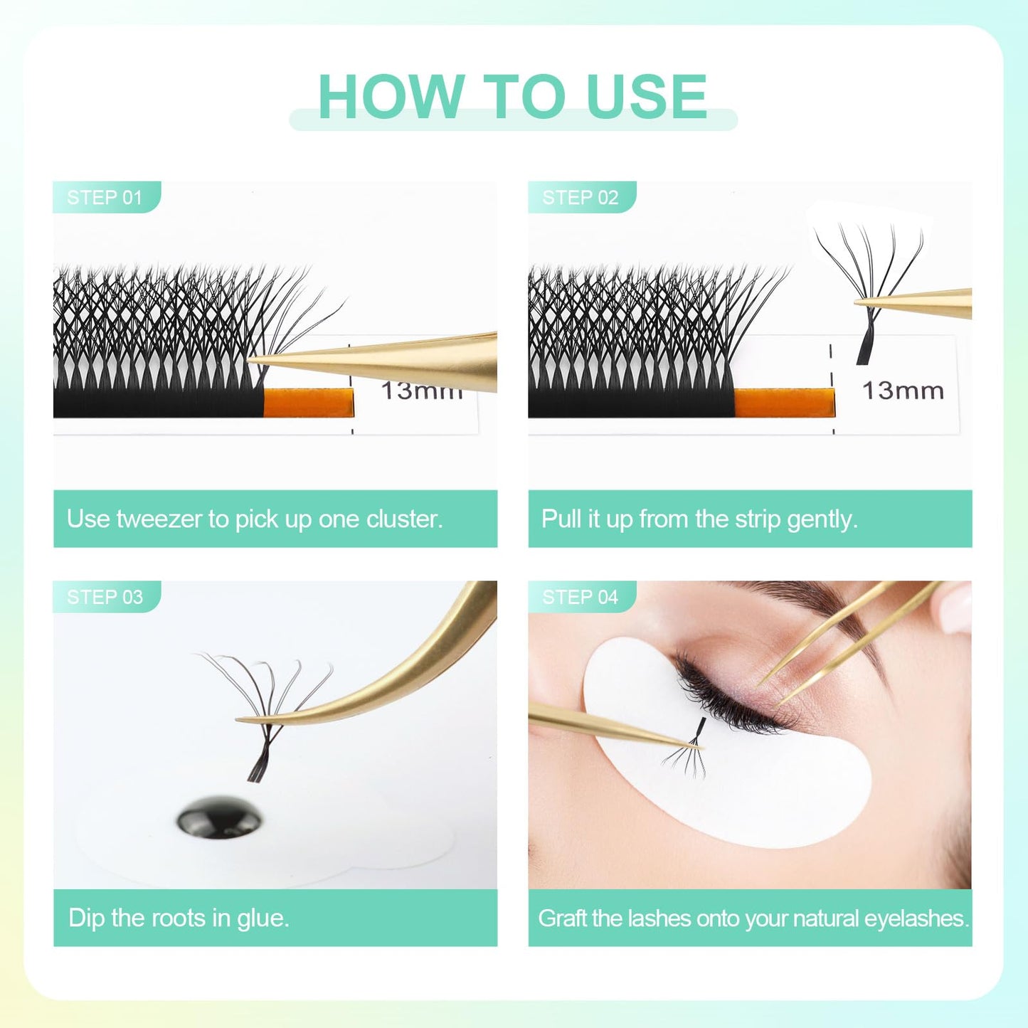 NAGARAKU Double Tips 5D W Eyelash Extensions Supplies Thick W Lash Extensions Premade Fans Russian Volume Faux Mink Matte 12 rows Cluster pre Fanned Eye yy Lashes 0.07mm D (8-15mm) Mix