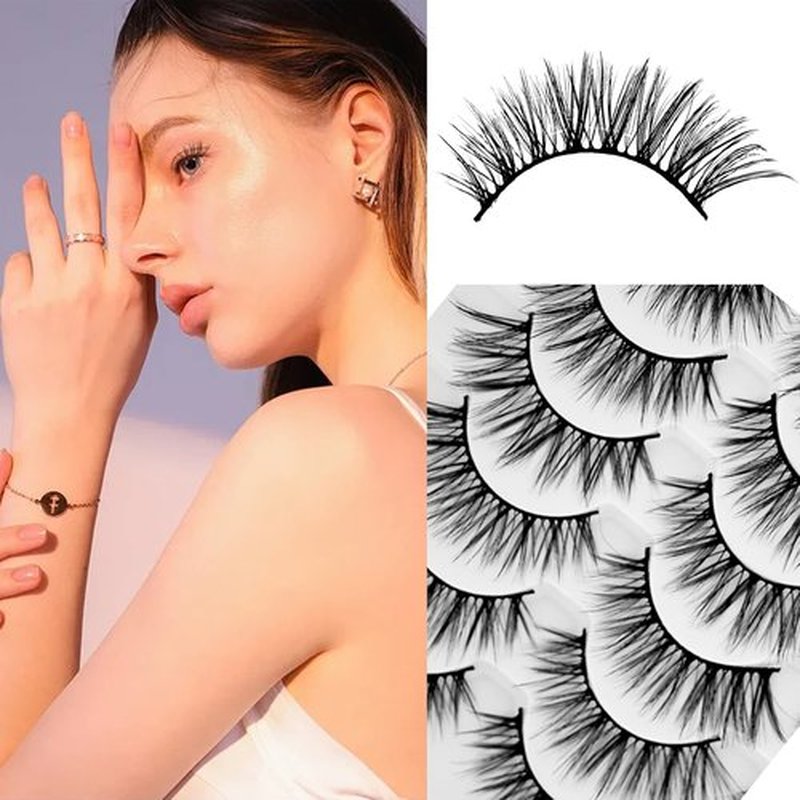 Bluesmurfs 30 Pairs Fales Eyelashes Bulk 3D Fluffy Natural Look Thick Eye Lashes Volume Faux Mink Lashes Strip Lashes 6 Multi Styles Pack