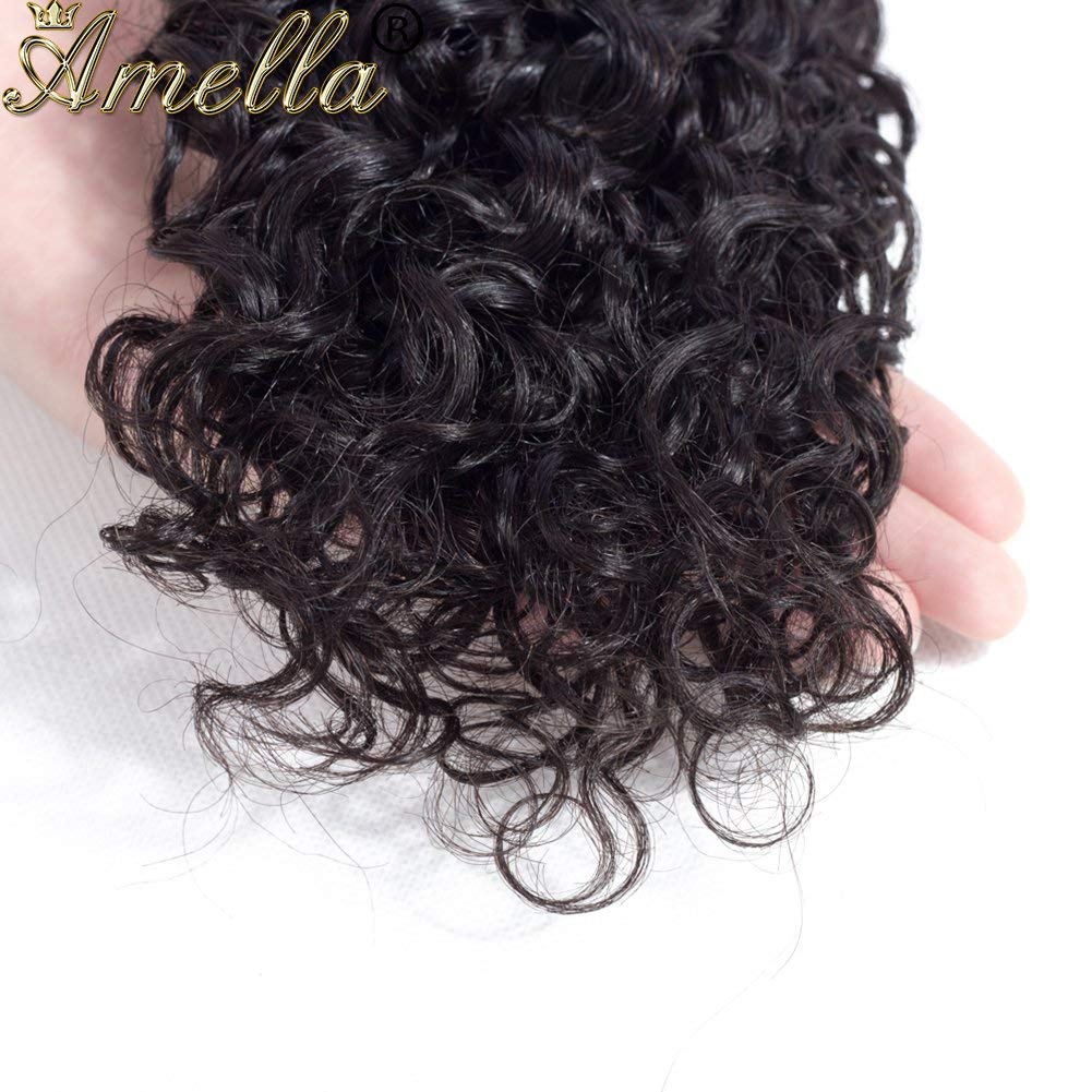 Amella Hair Brazilian Curly Hair 3 Bundles 10 10 12inch Curly Hair 100% Unprocessed Virgin Human Hair Weaves Natural Black Color