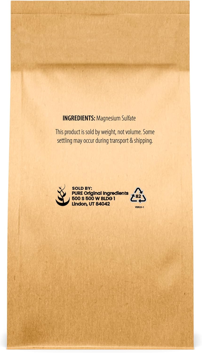 Pure Original Ingredients Epsom Salt (10 lb) Pure Magnesium Sulfate, Soaking Solution