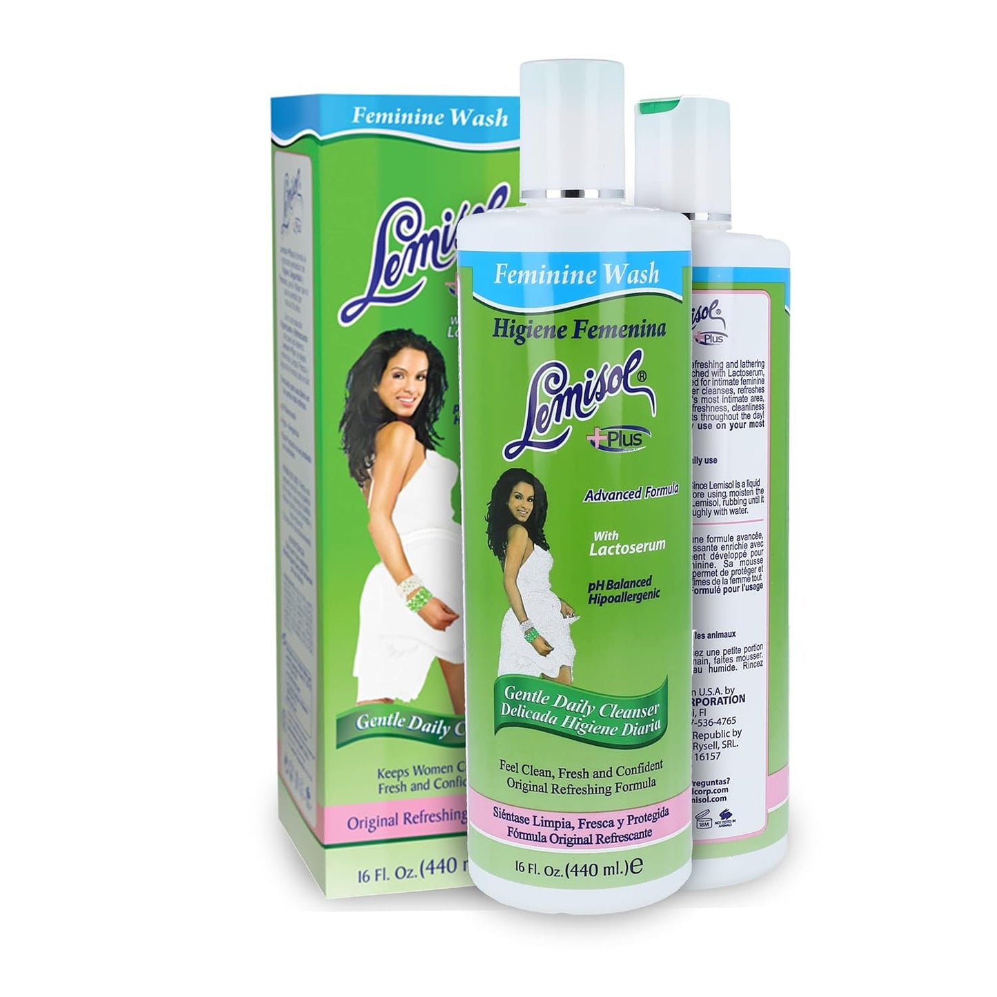 Lemisol Plus, Gentle Daily Cleanser, original refreshing formula - 16 oz(pack of 3)