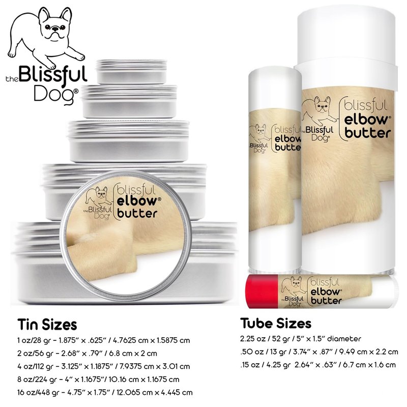 The Blissful Dog Elbow Butter for Dry, Cracked Calluses, Lick-Safe Dog Balm, Soothing Elbow Balm with Moisturizing Shea Butter, Almond, Olive, and Essential Oils, Pet Supplies, 1 oz. Tin