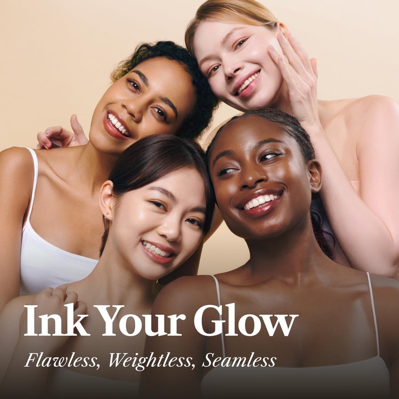 THE FACE SHOP Ink Lasting Liquid Foundation, Full Coverage, 72‑Hour Wear Semi‑Matte Finish, Makeup with Bakuchiol, C010 Fair Cool, 0.84 Fl. Oz.