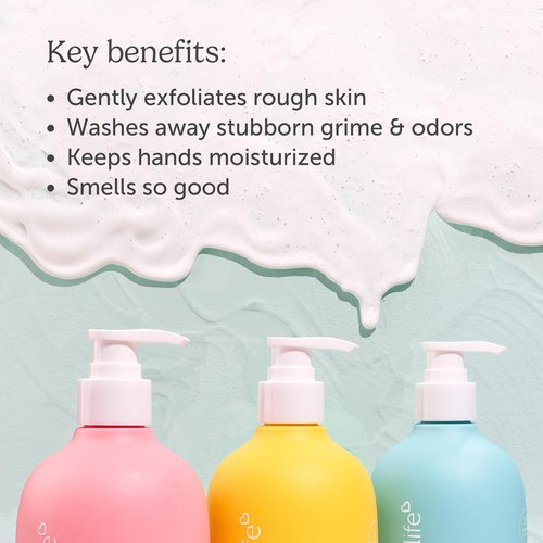Nectar Life Hand Wash 14oz, Exfoliating and Moisturizing Hand Soap with Volcanic Pumice, Jojoba Oil & Shea Butter (Ocean Breeze)