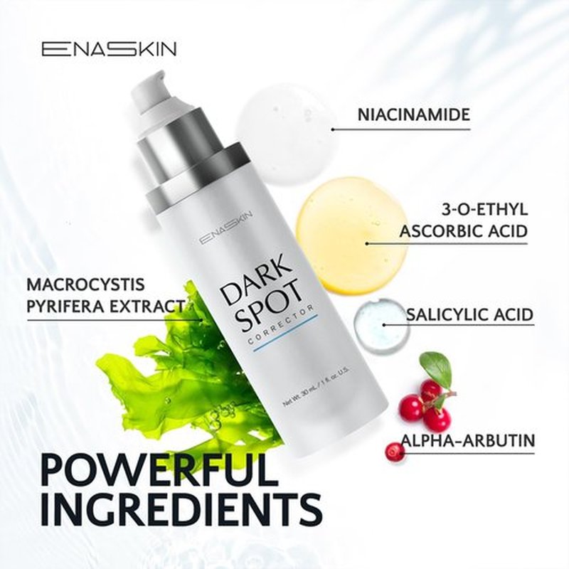 EnaSkin Dark Spot Remover for Face and Body: Age Spot Sun Spot Freckles Melasma Brown Spot Serum - Advanced Formula Corrector Cream with Niacinamide for Women and Men (1.0 Fl Oz)