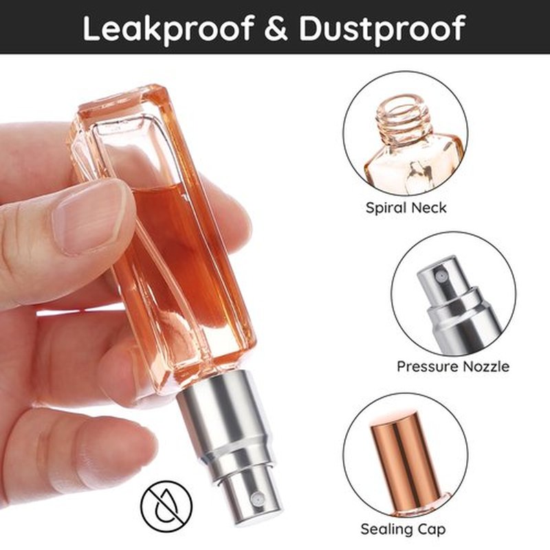 Segbeauty Portable Mini Perfume Atomizer Bottle, 5pcs Empty Refillable Cologne Spray Bottles, 10ML Small Travel Glass Perfume Bottle Fine Mist Sprayer Scent Pump Case for Cologne Fragrance