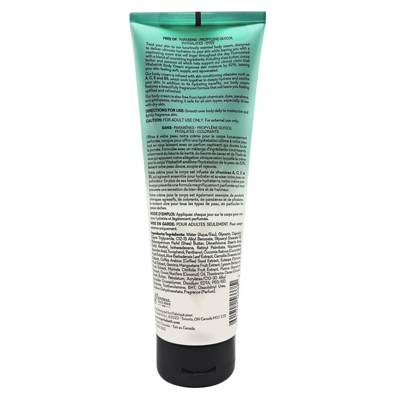 Vitabath Cucumber & White Tea Moisturizing Body Cream - Soothing Hydration Vitamin & Nutrient Skin Care - Replenishing All Over Dry Skin Lotion Moisturizer for Women & Men - 8 Ounce