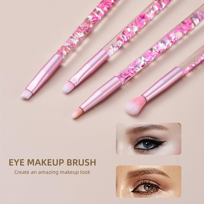 Hawetimher Makeup Brushes Set for Girls, Pink Liquid Flows 7PCS Foundation Fan Powder Blush Lip Eye Shadow Eyebrow Eye Blender Brush Set for Girls Teen Kids as Gift Present