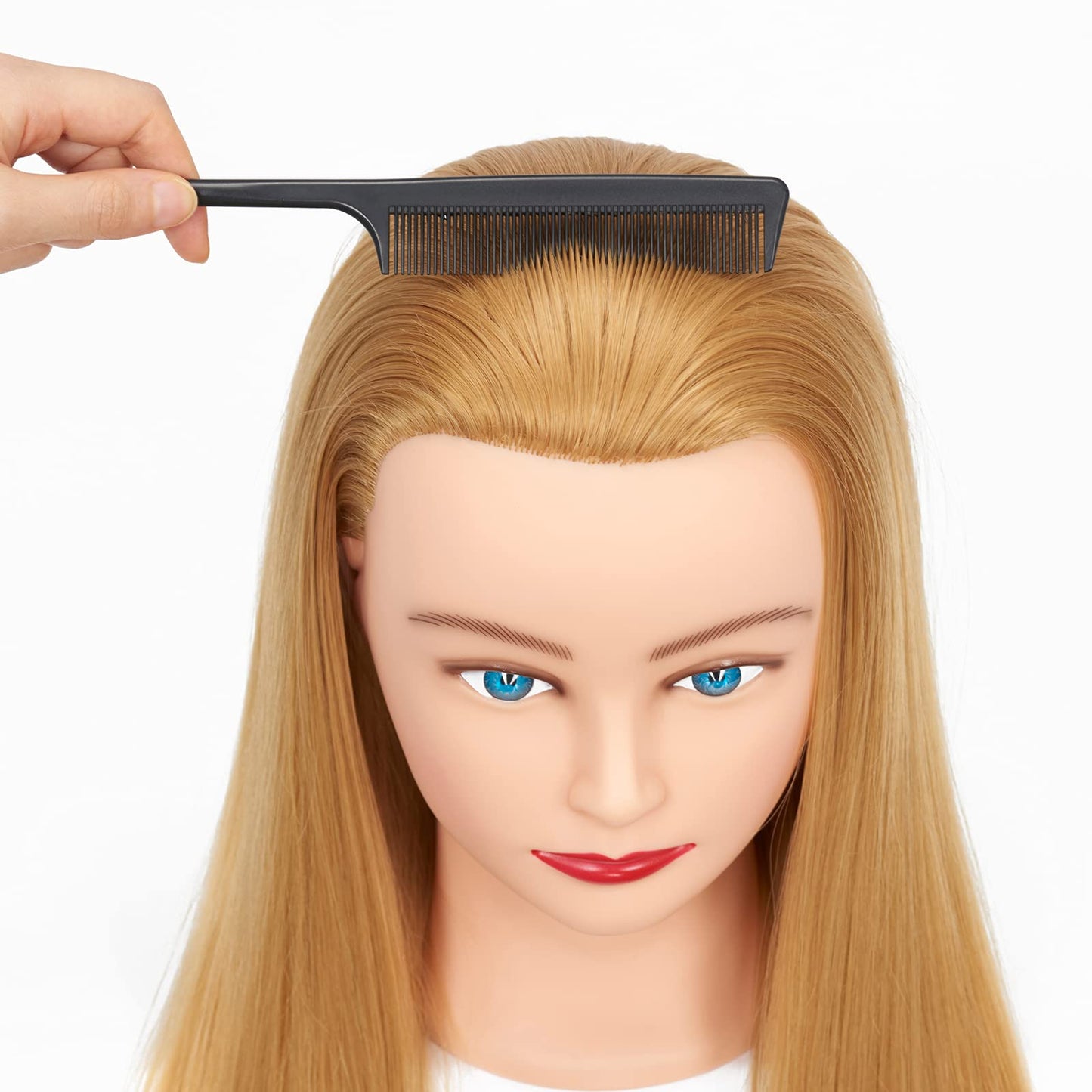 Training Head 26"-28" Mannequin Head Hair Styling Manikin Cosmetology Doll Head Synthetic Fiber Hair Hairdressing Training Model Free Clamp (1711W2720)