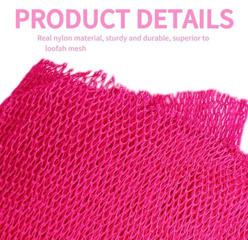 SPMKTBOZAI African Net Sponge Authentic, African Exfoliating Sponge Real African Net Black Owned, African Bath Sponge Back Scrubber, Body Exfoliator Shower Bath Accessories (Rose Pink)