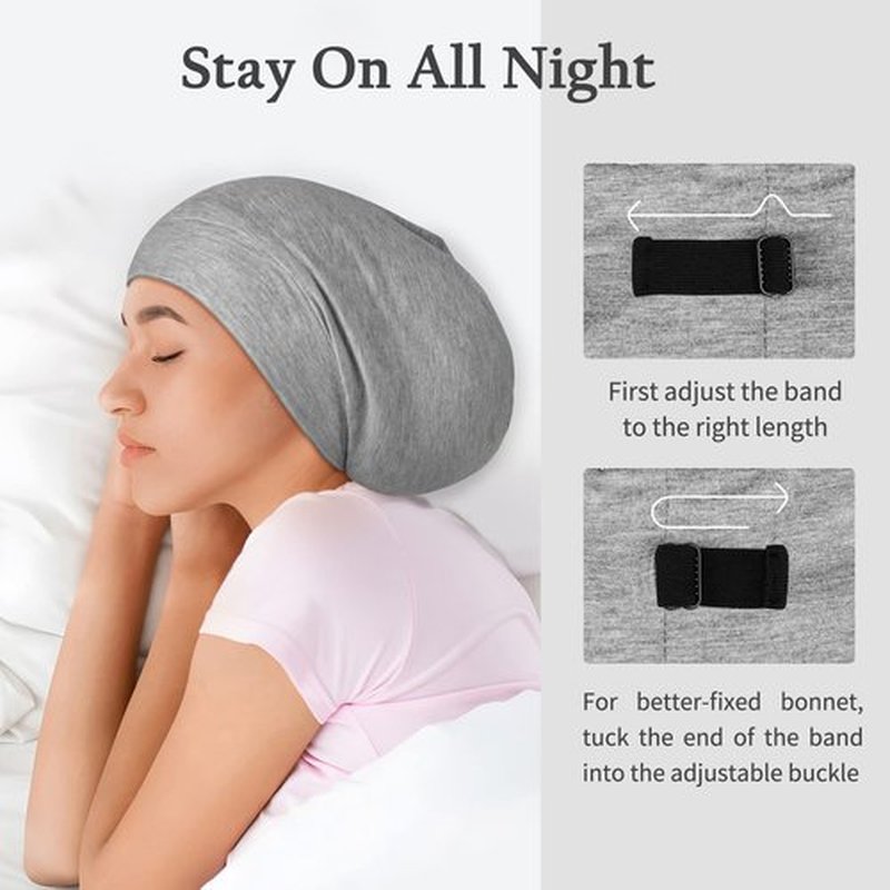 OLESILK 100% Mulberry Silk Bonnet for Sleeping Women, Silk Hair Wrap for Sleeping, Silk Sleep Bonnet for Women&Men, Real Silk, Not Satin, Light Grey