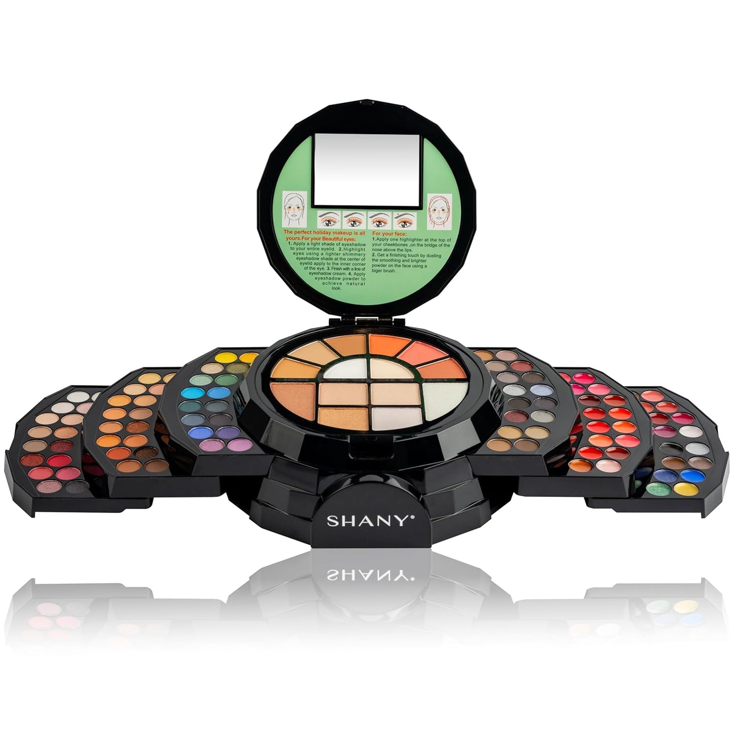 SHANY All About That Face Makeup Kit - All in one Beginner Makeup Set - Eye Shadows, Lip Colors, Face Makeup, Cosmetics applicators & More.