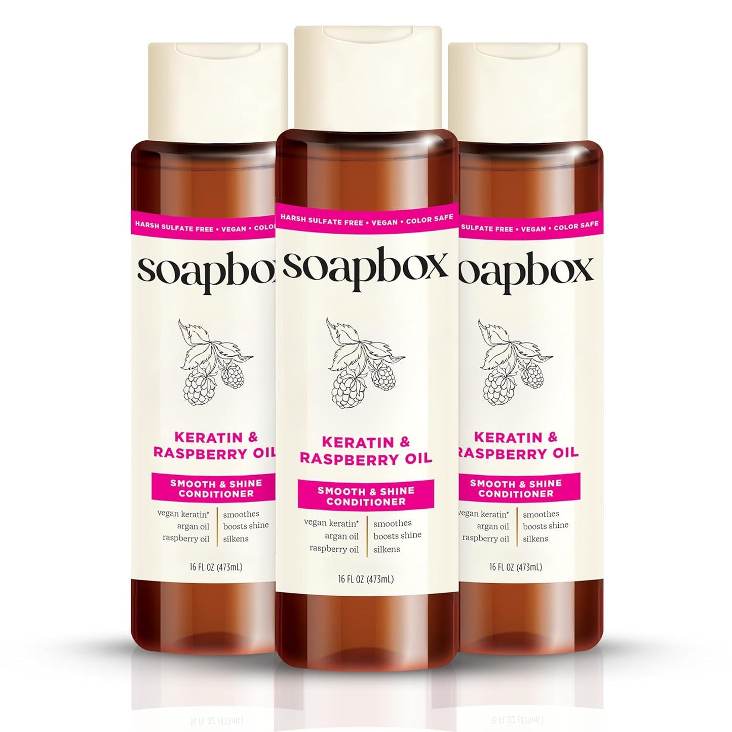 Soapbox Argan Oil with Shea Butter Conditioner, Volumizing, Vegan, Color Safe, Sulfate & Silicone Free Hair Conditioner, 16oz, Pack of 3