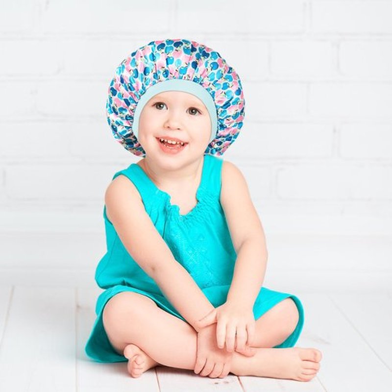 3 Pcs Bonnet for Kids, Silk Bonnet for Sleeping, Satin Bonnet for Sleeping, Soft Wide Band Silk Sleep Cap, Bonnet for Curly Hair for Teens Child Toddler