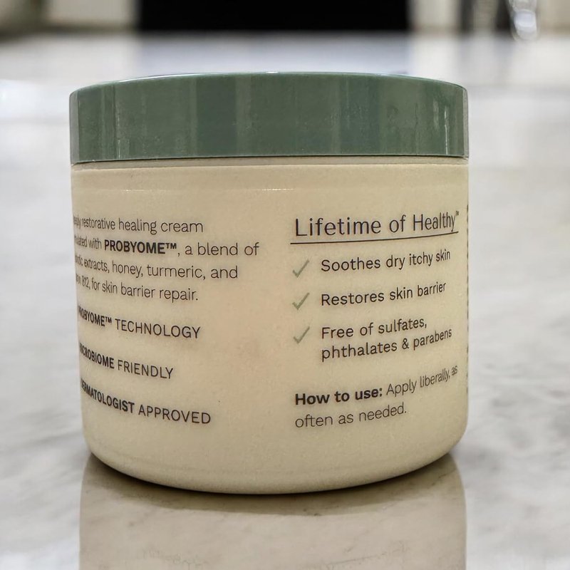Moisturizing Cream for Dry, Sensitive Skin - Probiotic Extracts, Honey, Turmeric, Vitamin B12 | Fragrance-Free for Kids & Adults (3)