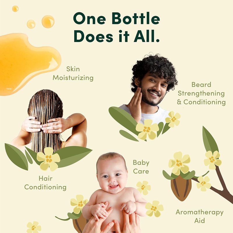 HobaCare Organic Jojoba Oil for Hair, Skincare, Face, Body, Scalp, Nails, Beard Care, Skin Massage - Unrefined Carrier Oil - 100% Pure, Hexane Free, Moisturizing (16 oz)