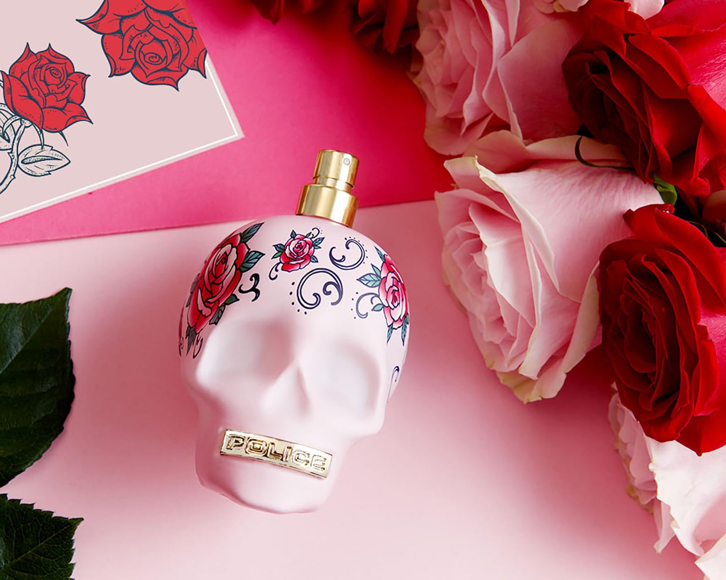POLICE To Be Tattooart For Woman - Fragrance For Women - Floral Fruity Gourmand Scent - Creamy Sandalwood And A Powdery-Sweet Marshmallow Accord - Eye-Catching Skull Bottle - 4.2 Oz EDP Spray