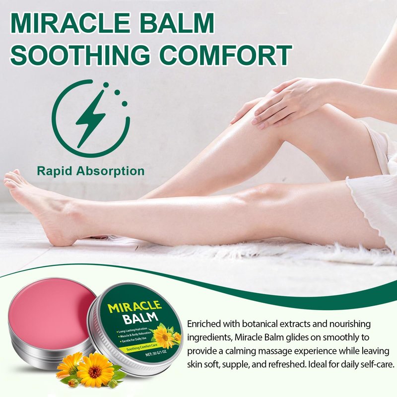 2 Box Miracle Balm, Natural Ingredients, Relaxed and Comfortable, Balm for for Legs, Arms, Back