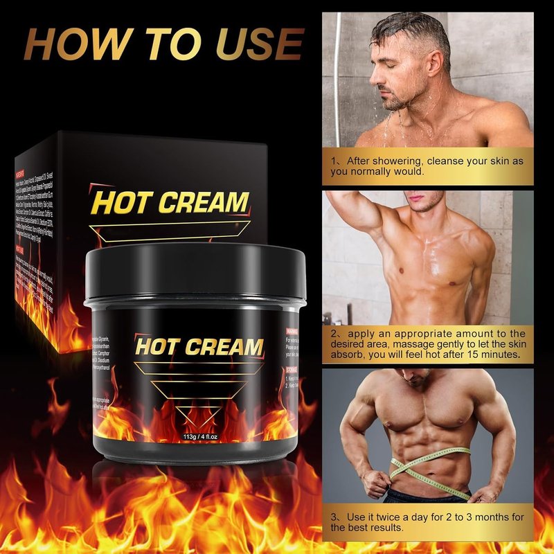 VOGSIG Hot Sweat Cream – Workout Support Formula for Muscle Warm-Up & Skin Comfort – Helps Encourage Perspiration During Exercise – For Women & Men – Thighs, Arms & Body – 4 fl oz