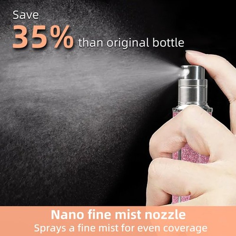 muilsae AB00PK Leatherette Refillable Perfume Atomiser 5ml, Bottom Fill Perfume Bottle, Portable and Leak-proof Suitable for Women and Men (AB00PK 5ml)