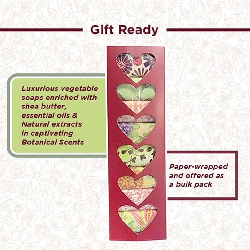 Jolitee French Milled Botanical Soap Sampler Set of 9 - Individually Wrapped Vegetable-Based Mini Soaps with Essential Oils, Shea Butter, and Natural Extracts (Valentine's Day)