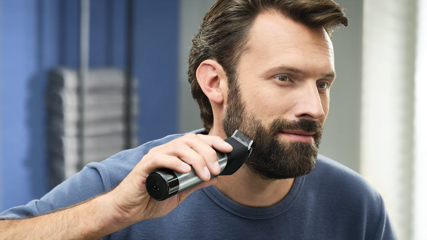 Philips Norelco Series 9000, Ultimate Precision Beard and Hair Trimmer with Beard Sense Technology for an Even Trim, BT9810/40