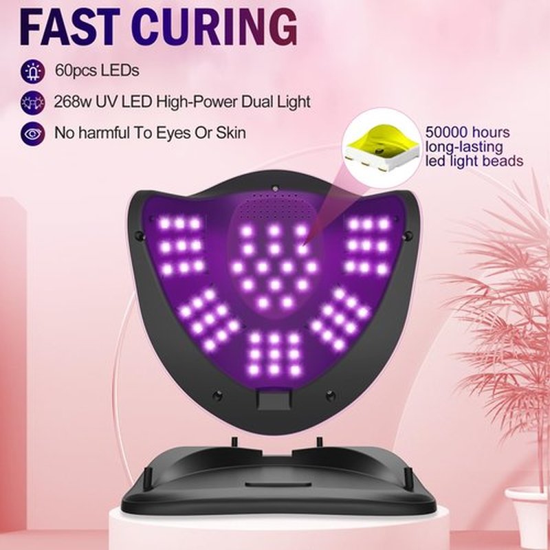 Nail Lamp, NAILGIRLS 268W LED UV Professional Fast Curing Nail Light for Nails Gel Polish Nail Dryer with 4 Timer Setting & LCD Display Screen, Auto Sensor