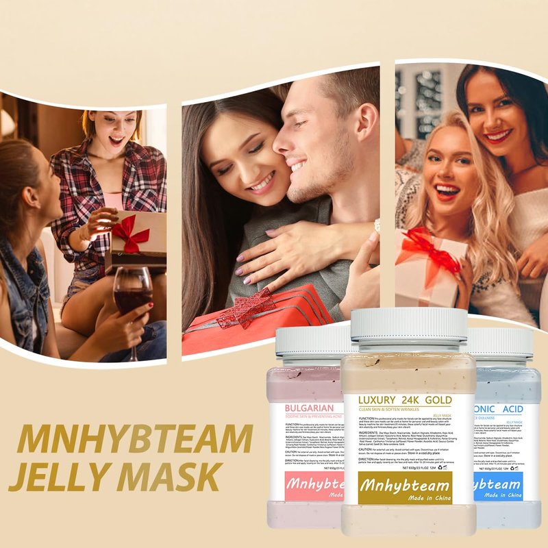Mnhybteam Jelly Masks For Facials Professional, hydrojelly Mask SkinCare Spa Face Mask Gel Powder Hydrating & Deeply Purifying hydrojelly Mask Spa Set, (Bulgarian Rose Pack of 1), 23 Fl Oz