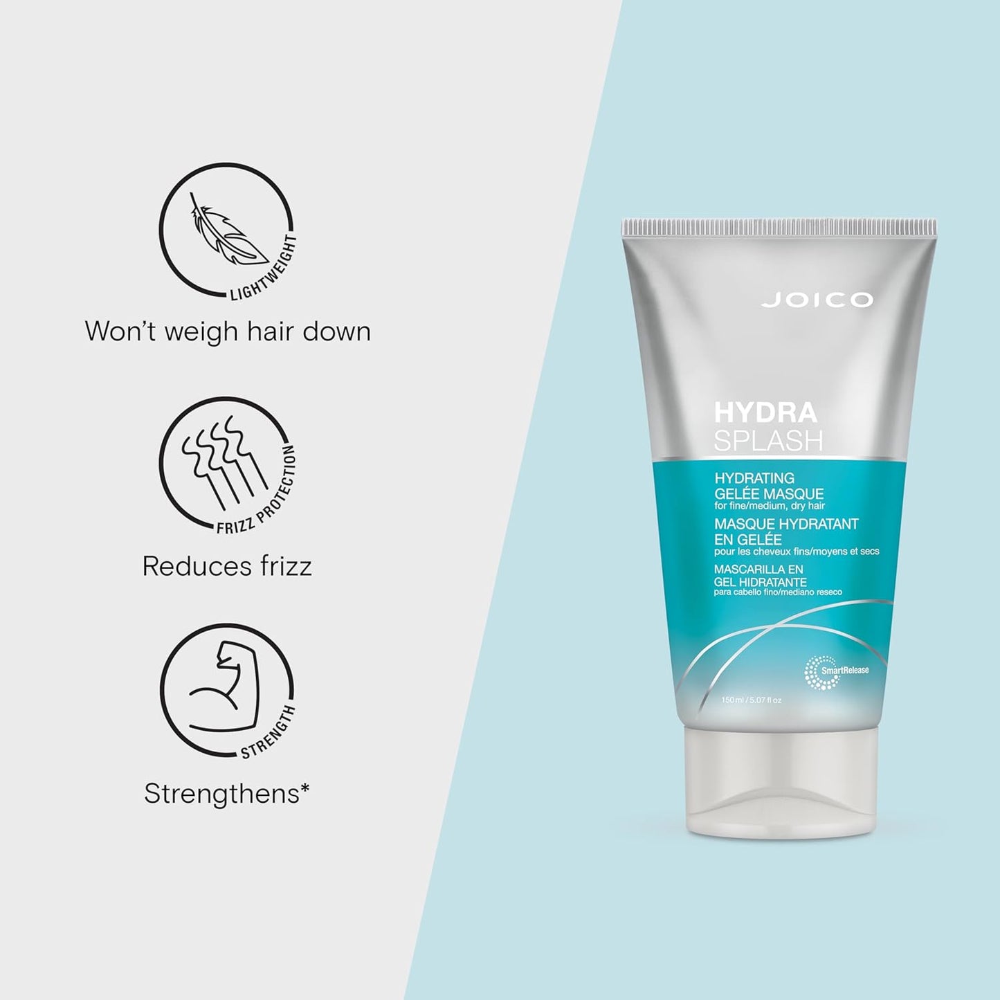 Joico HydraSplash Hydrating Gelée Masque | For Fine, Medium, Dry Hair | Replenish Hydration | Boost Shine | With Sea Kelp & Coconut Water