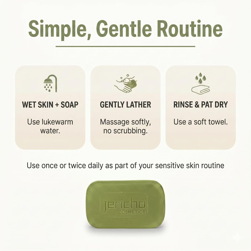 Jericho Olive Oil Soap Bar – 86% Pure Cold Pressed Natural Soap for Sensitive Skin, Face & Body – Fragrance Free, Palm Oil Free, Vegan Cleanser – 2 Bars 4.4 oz Each