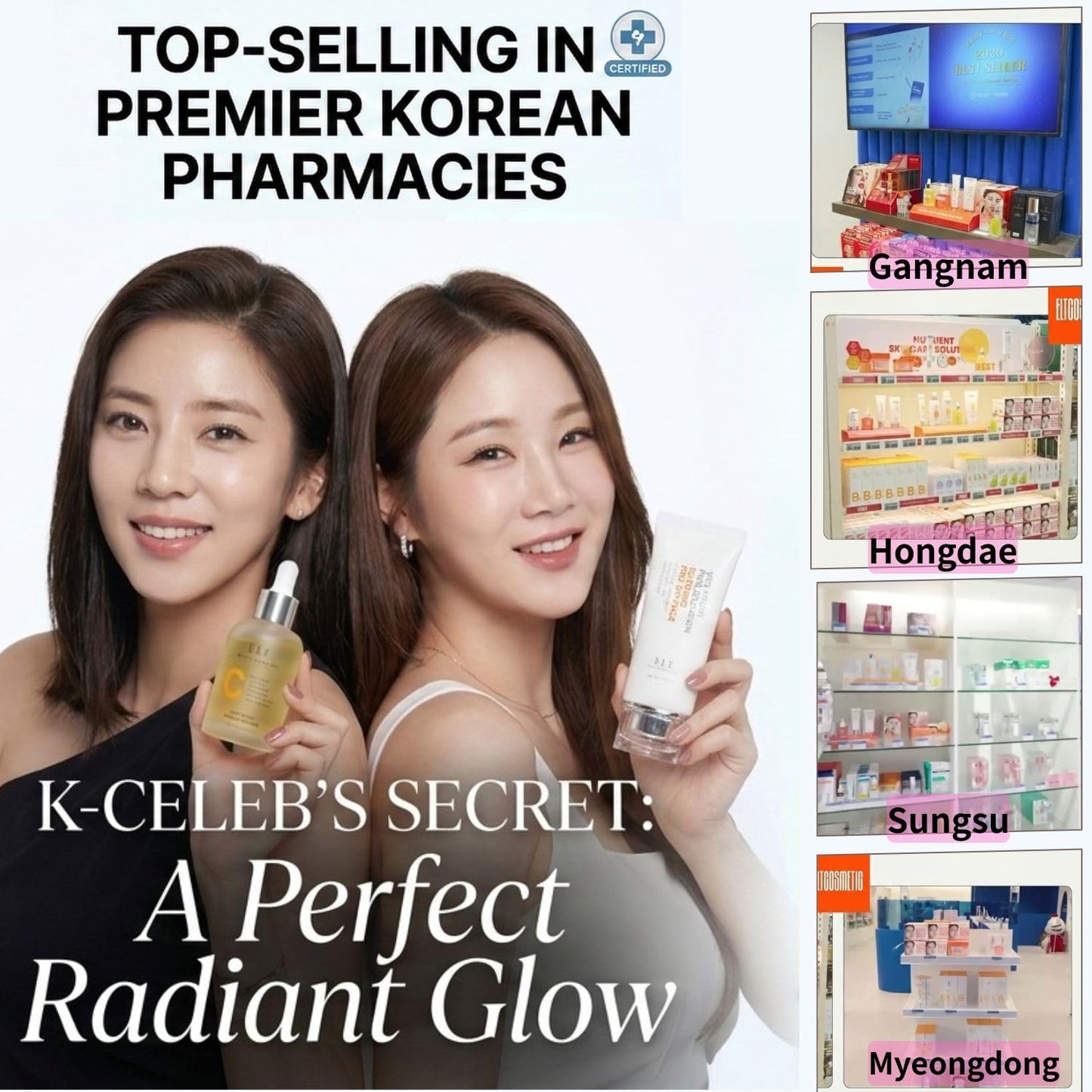 ELT Triple Capsule Face Serum - Korean Hydrating & Moisturizing Serum with Rose PDRN, Ceramide, Vitamin C, Taurine - K-Beauty Skincare (30ml/1.01 fl.oz) Eltcosmetics