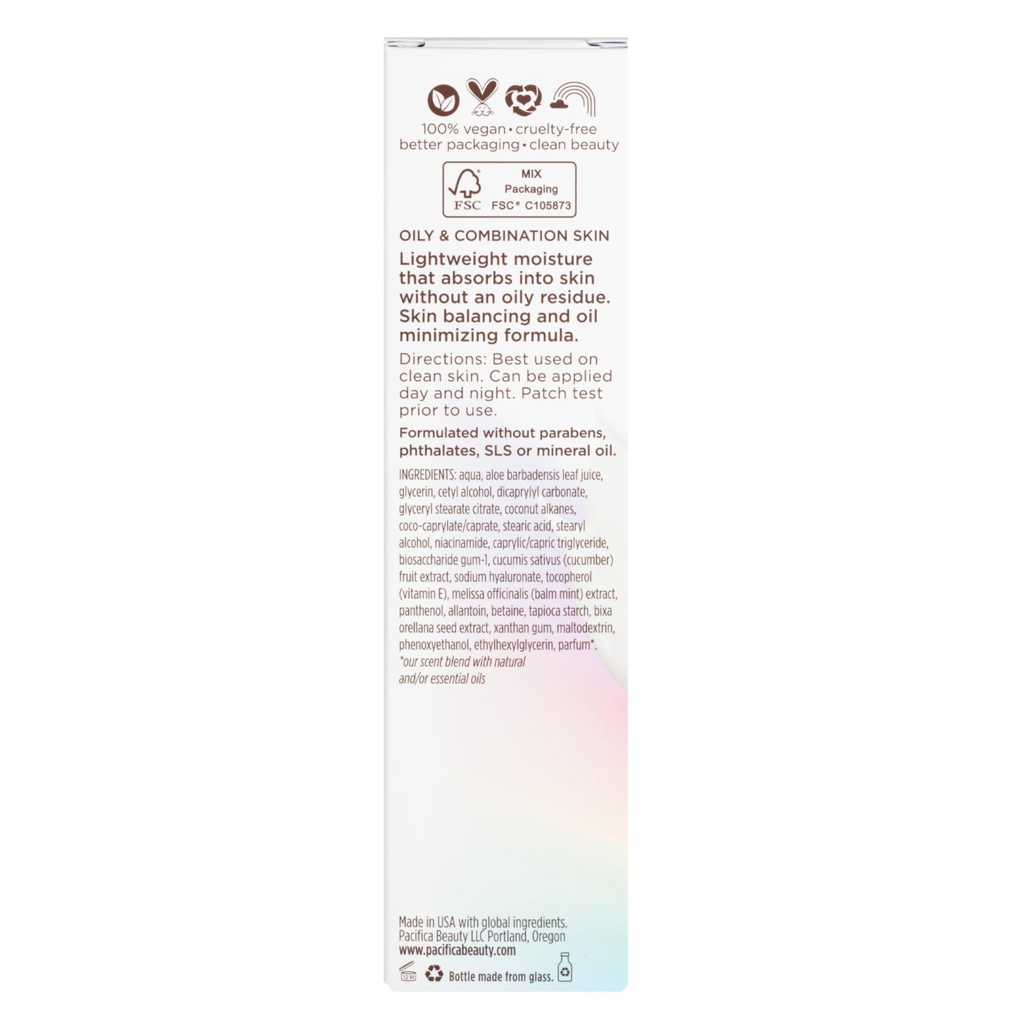 Pacifica Pore Warrior Everyday Face Lotion Acne Fighting - Niacinamide, Cucumber and Hyaluronic Acid1.7 oz